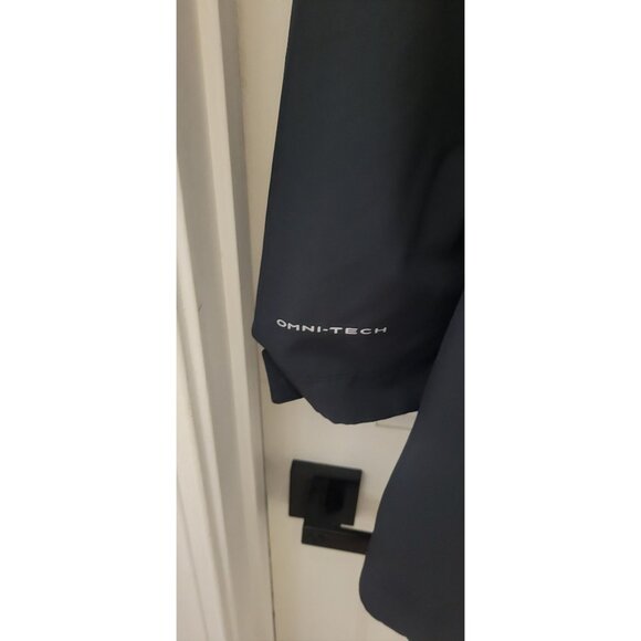Columbia Omni -Tech Black Rain or Windbreaker Jacket XL Zip Snap Pockets - Picture 13 of 13